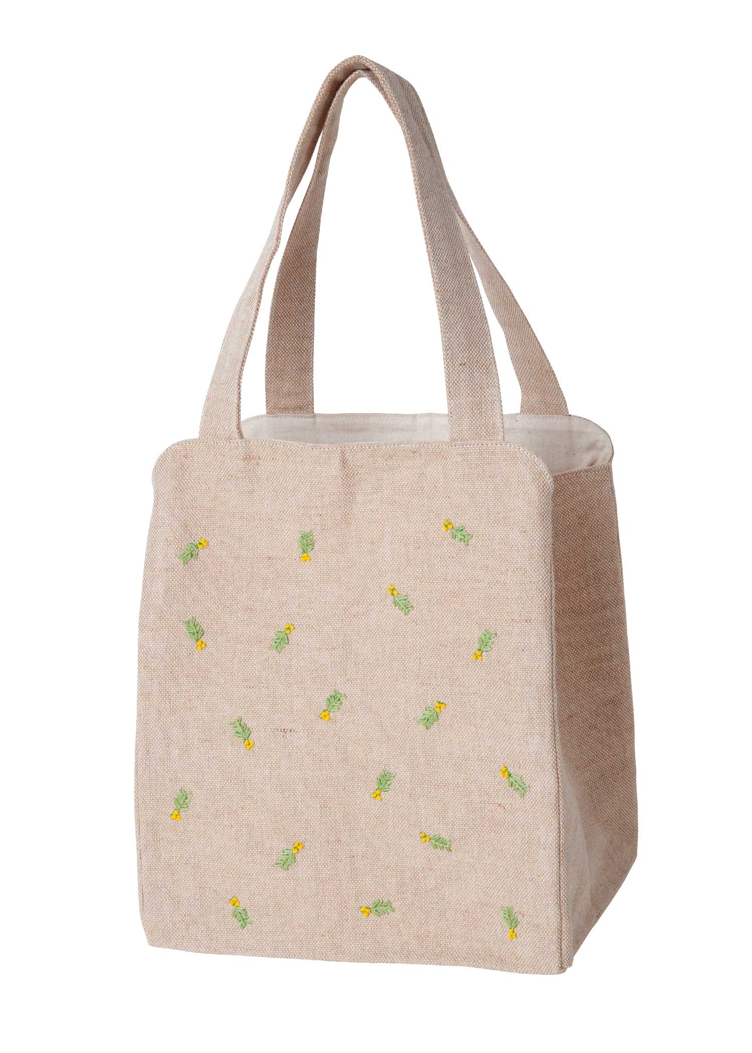 手刺繍バッグ ミモザ