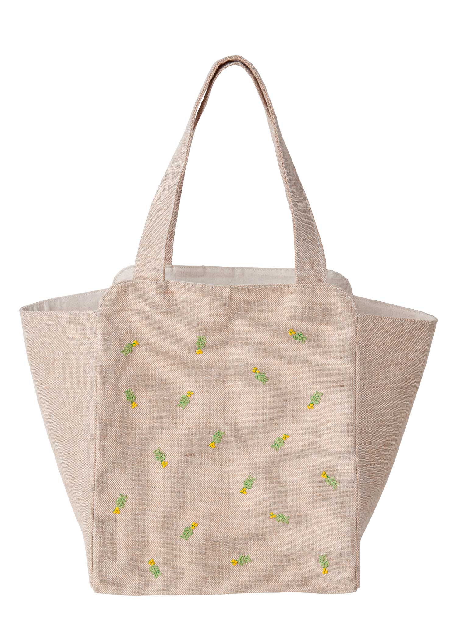 手刺繍バッグ ミモザ