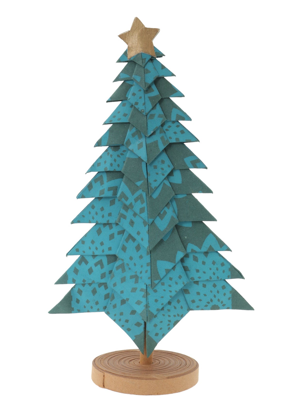手漉き紙の重ね折りクリスマスツリー(大)