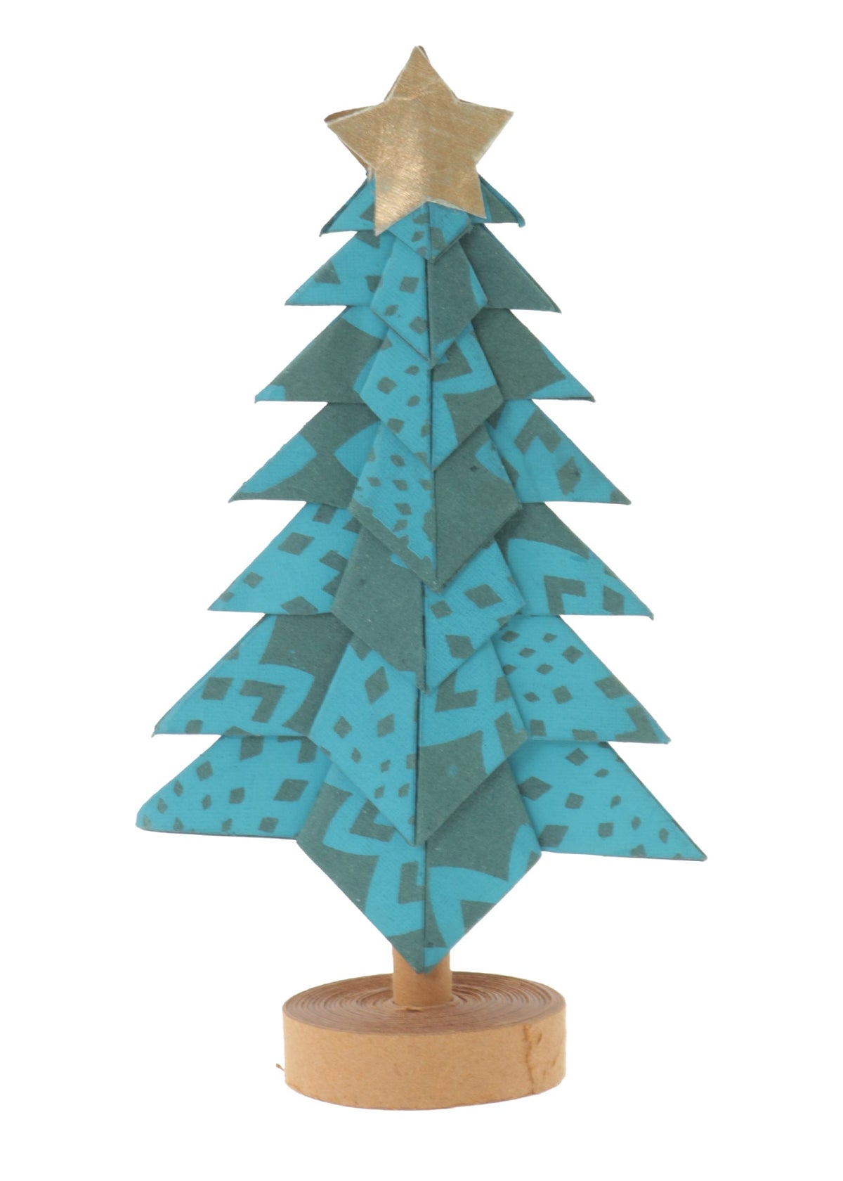 手漉き紙の重ね折りクリスマスツリー(小)
