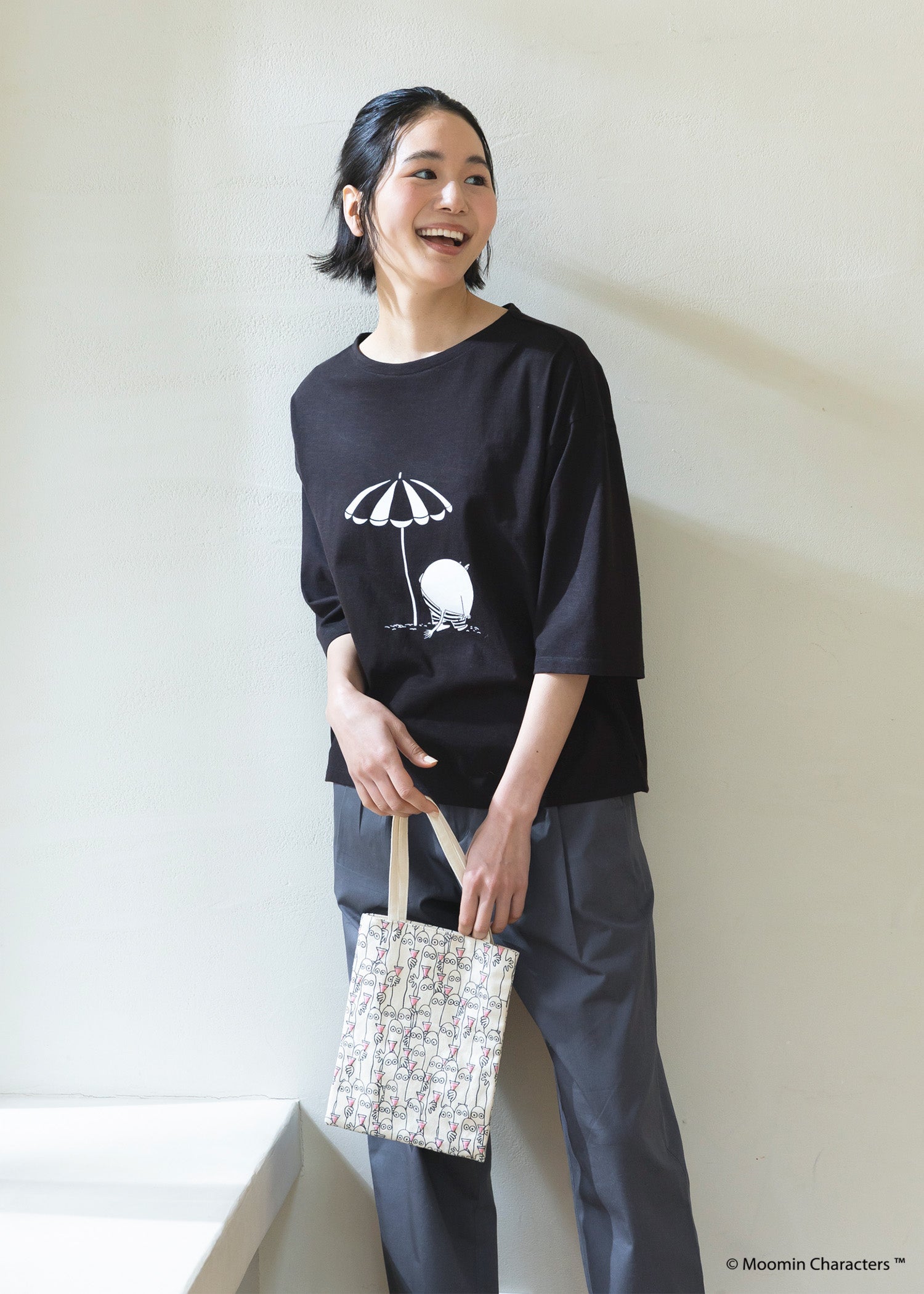 ムーミン プリント&手刺繍ミニトート・ニョロニョロがいっぱい
