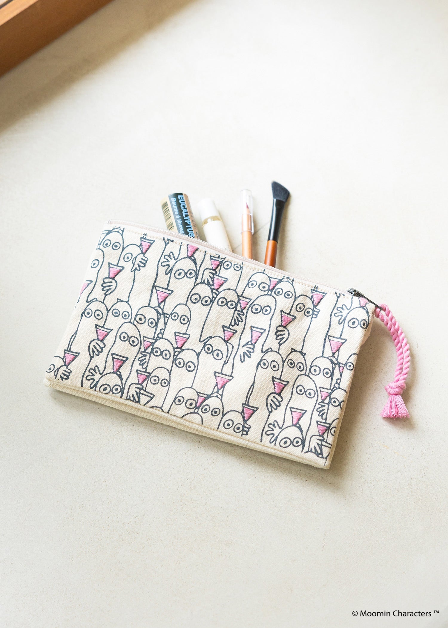 ムーミン プリント&手刺繍ポーチ・ニョロニョロがいっぱい