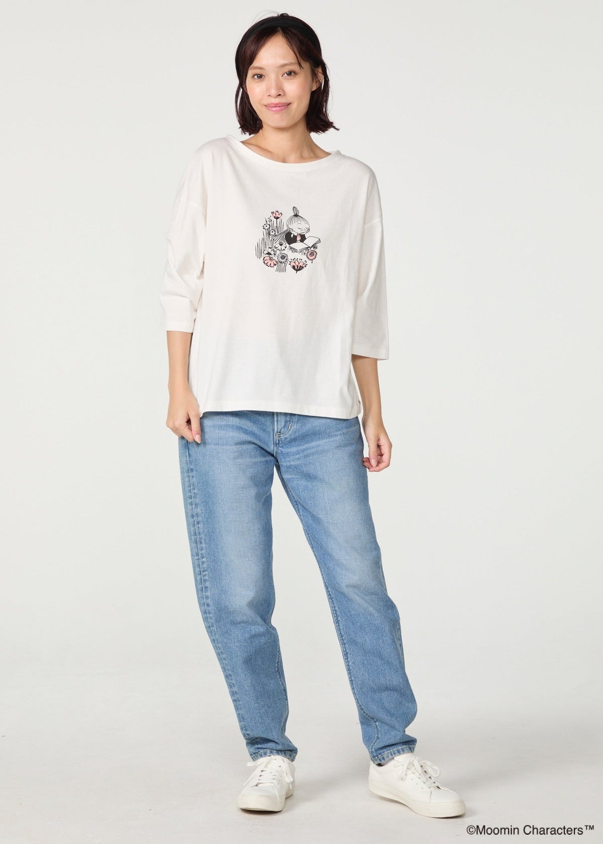 ムーミン オーガニックコットン ビッグTシャツ・本を読むミムラねえさん