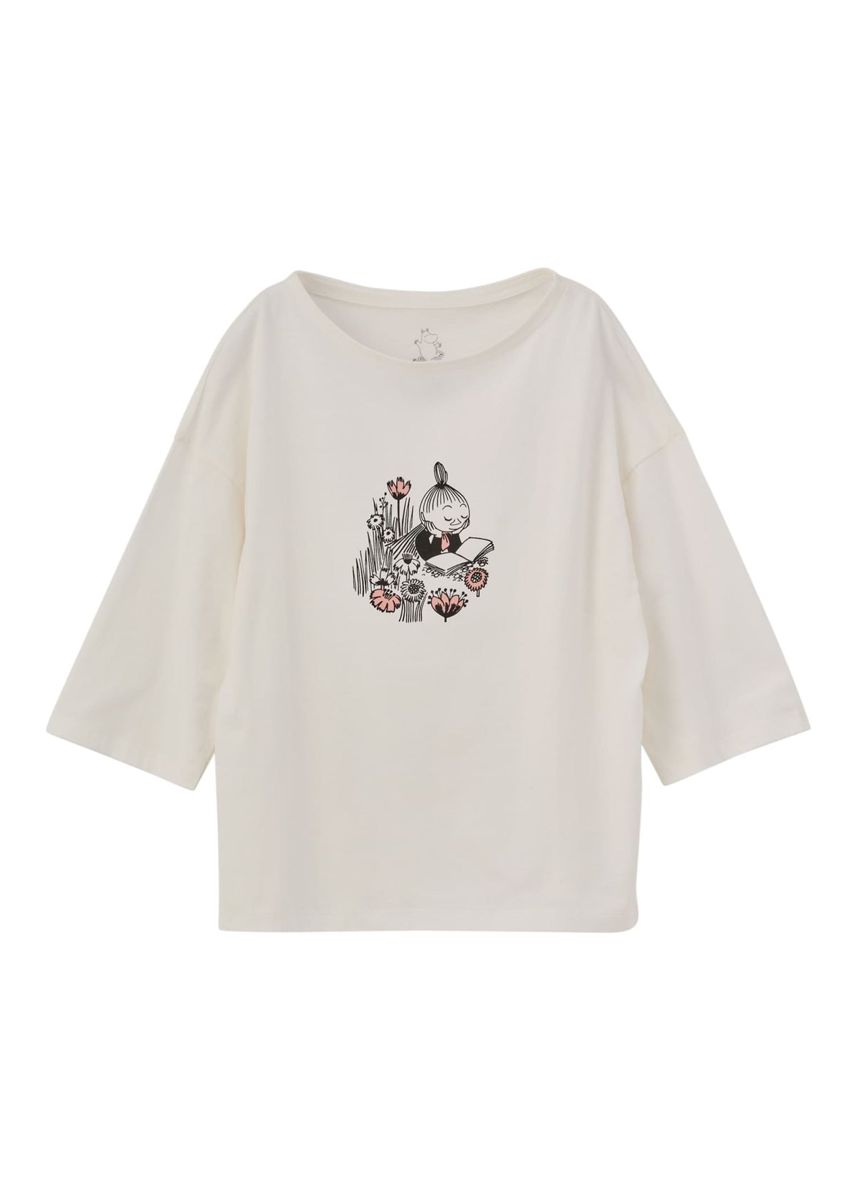 ムーミン オーガニックコットン ビッグTシャツ・本を読むミムラねえさん