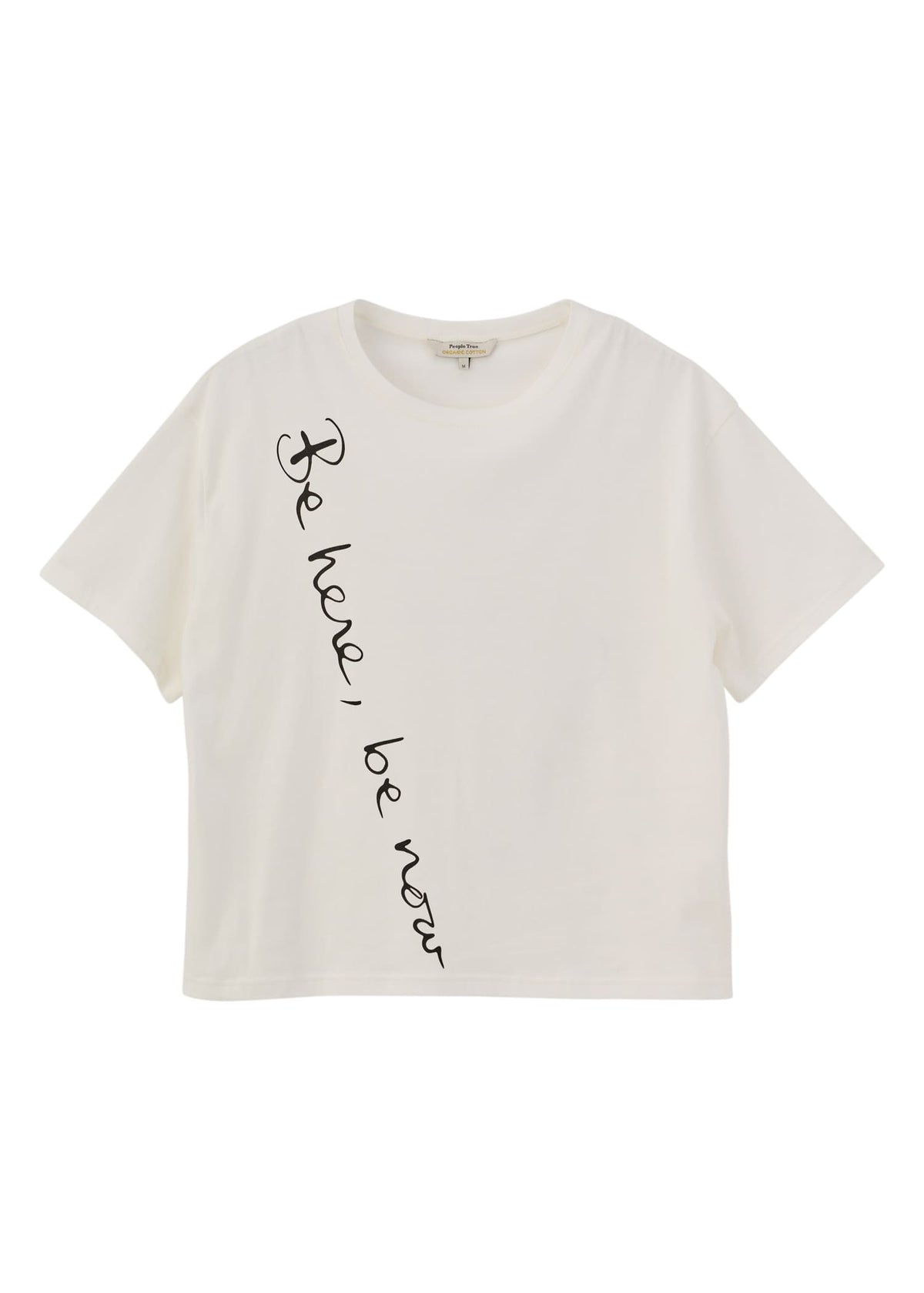 オーガニックコットン天竺 メッセージスリットTシャツ