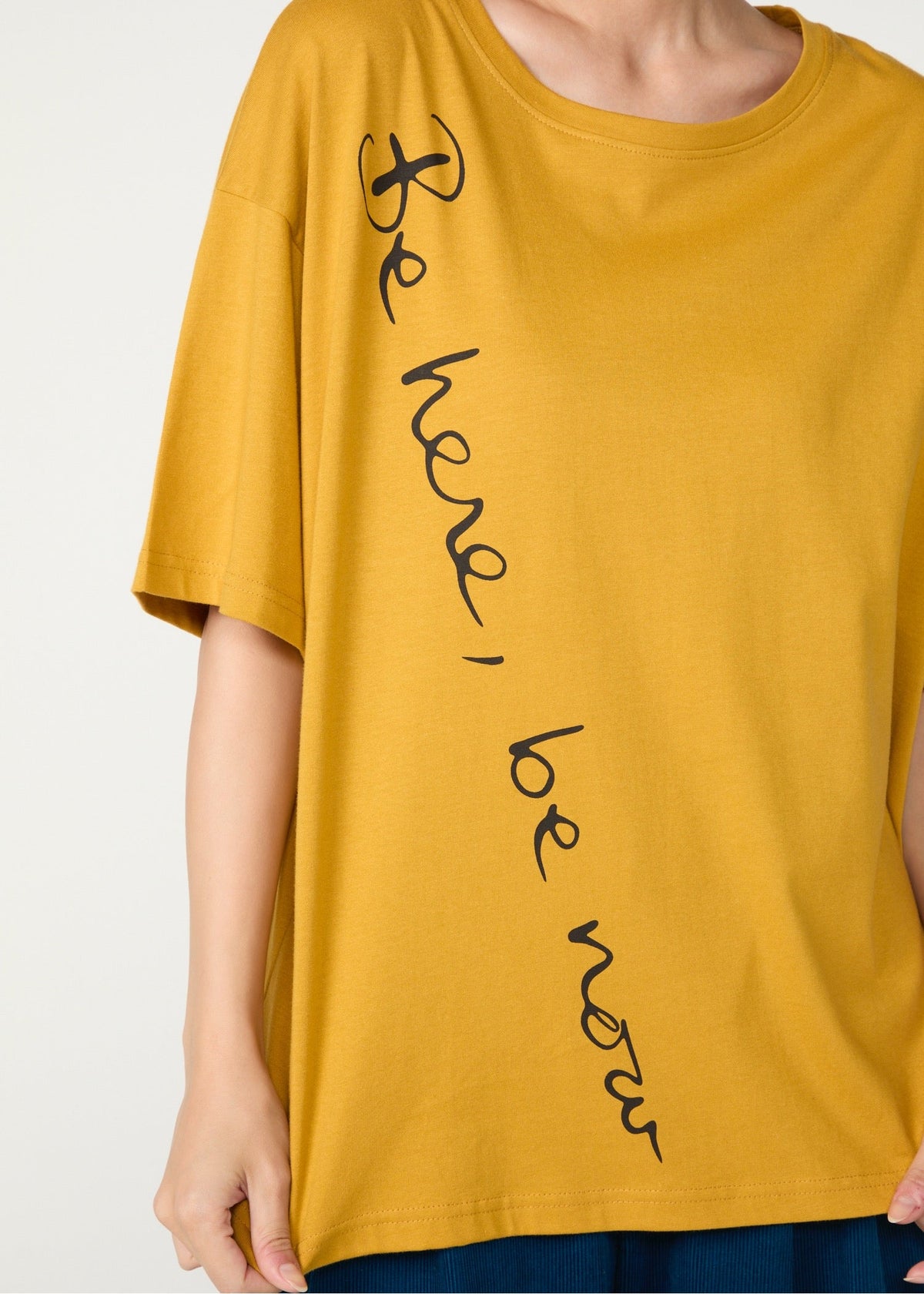 オーガニックコットン天竺 メッセージスリットTシャツ