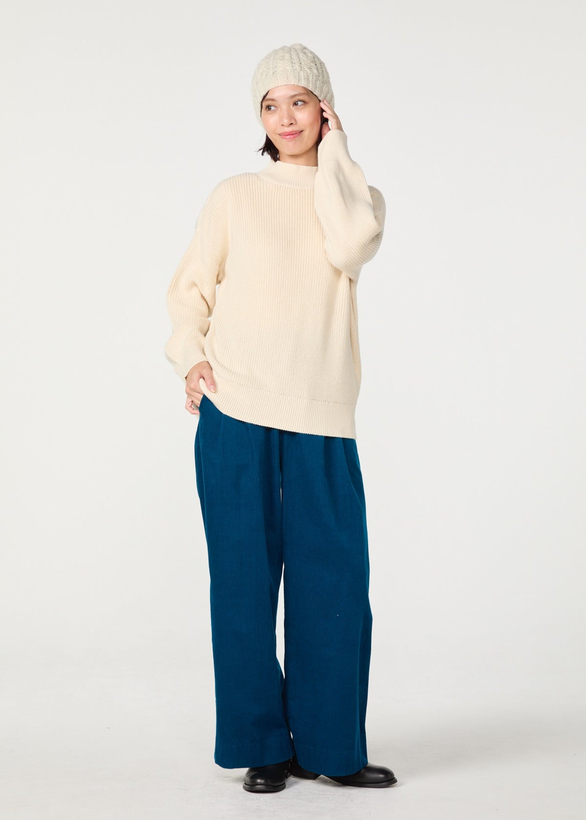 オーガニックコットンコーデュロイ ワイドパンツ