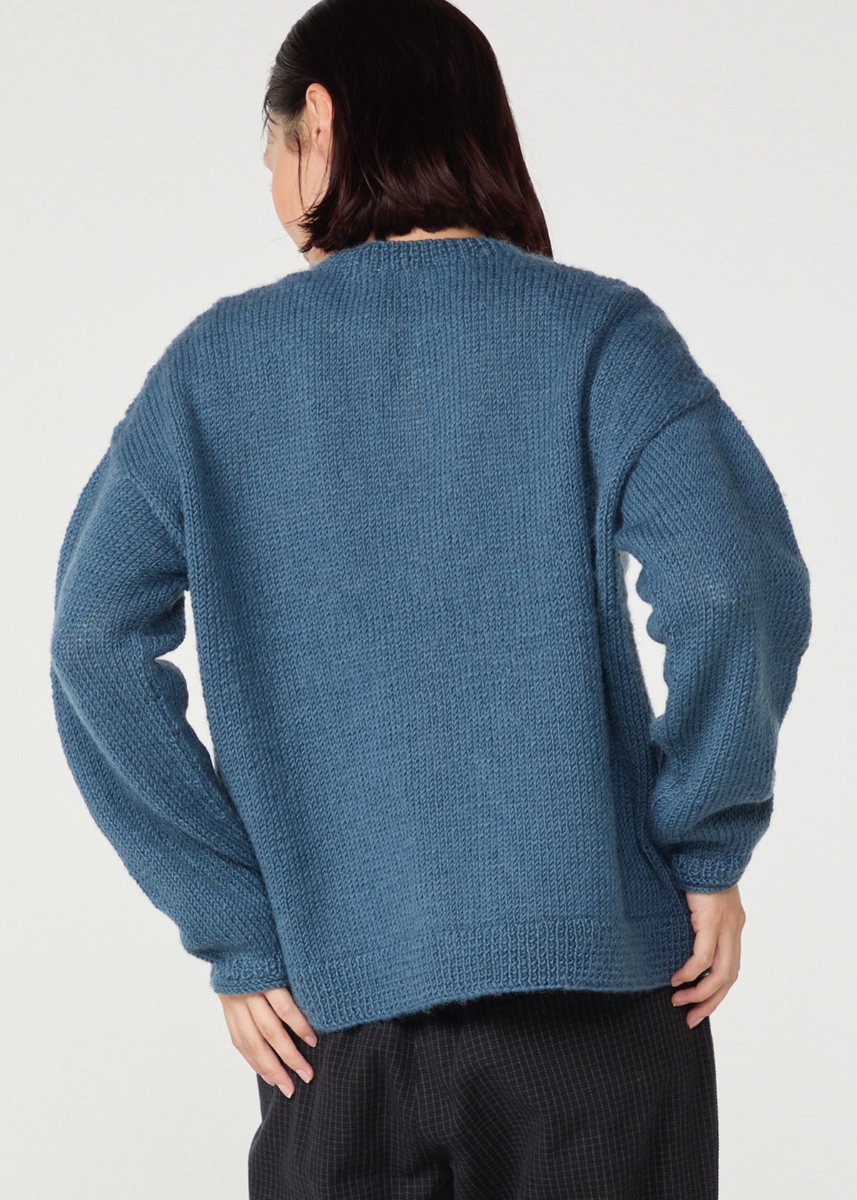 手編み&手刺繍フラワー柄 カーディガン
