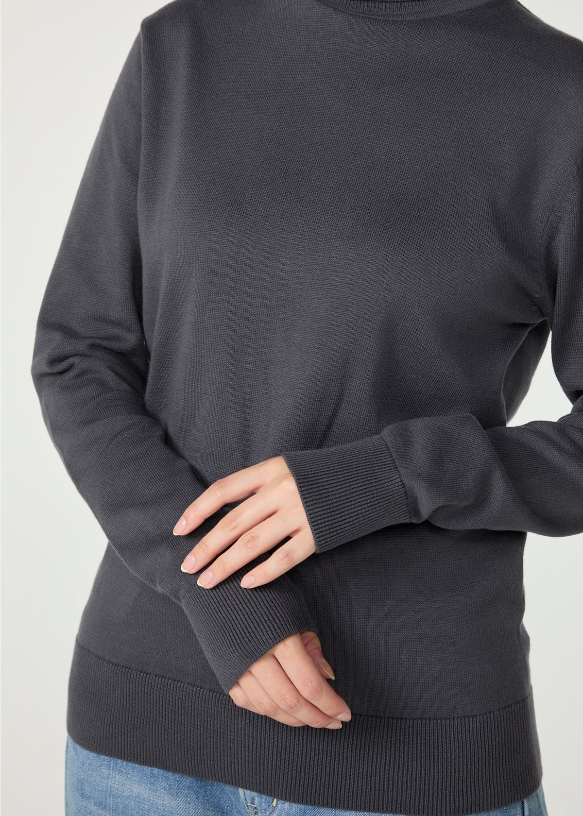 オーガニックコットンニットタートルネック