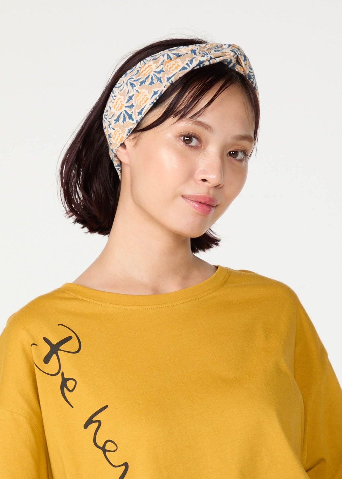 V&A ブロックプリント ヘアバンド・アザミ柄