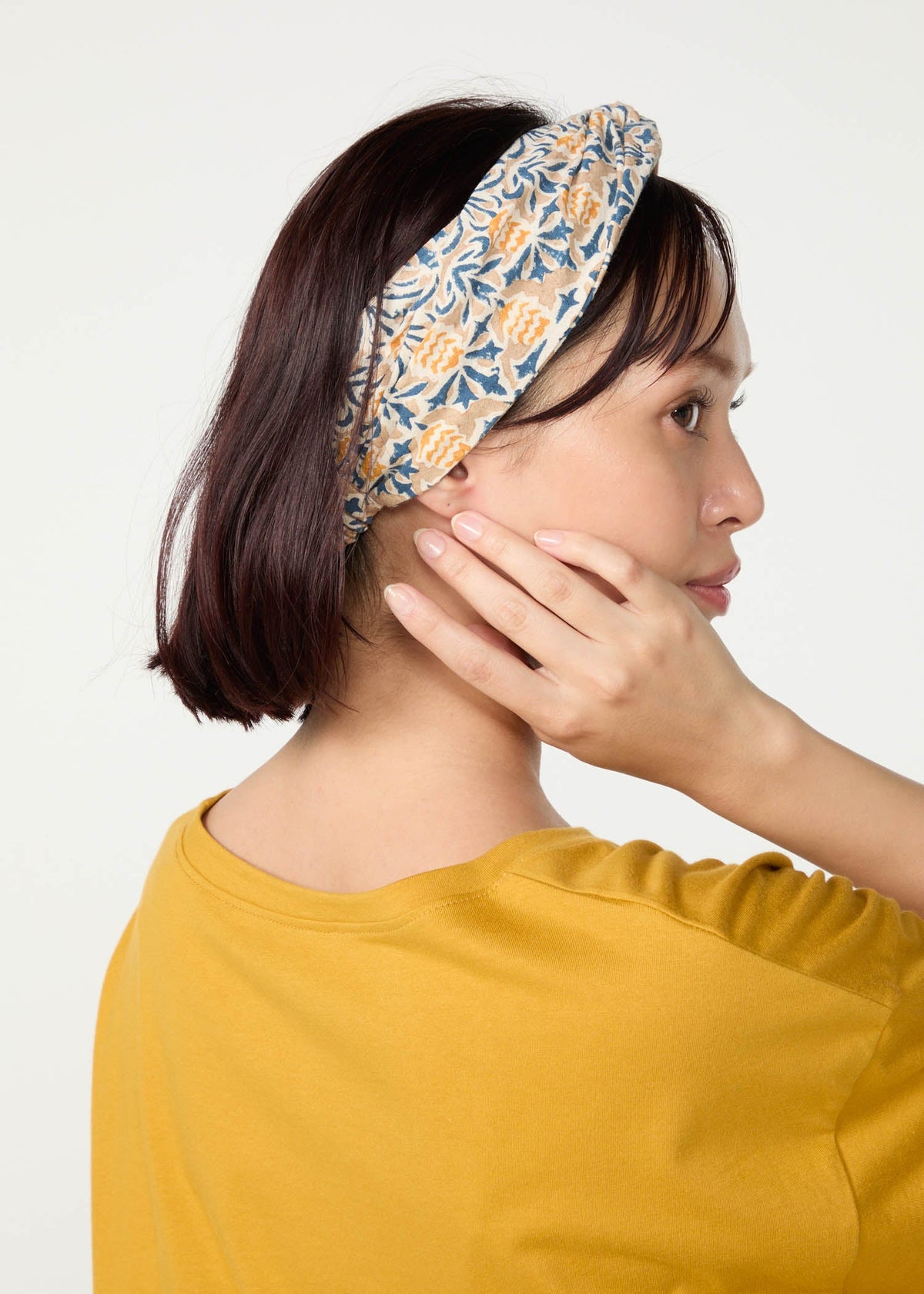 V&A ブロックプリント ヘアバンド・アザミ柄