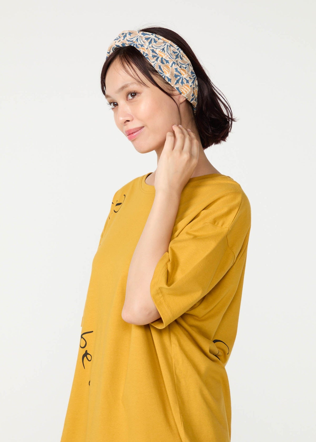 V&A ブロックプリント ヘアバンド・アザミ柄