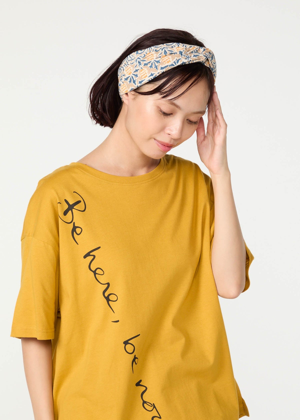 V&A ブロックプリント ヘアバンド・アザミ柄