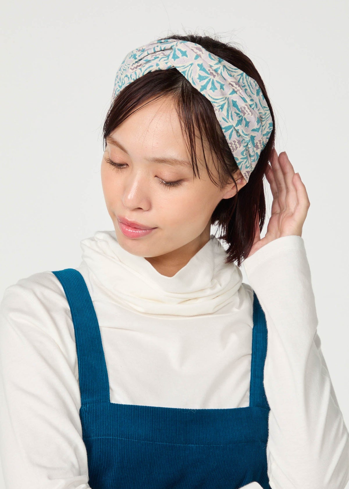 V&A ブロックプリント ヘアバンド・アザミ柄