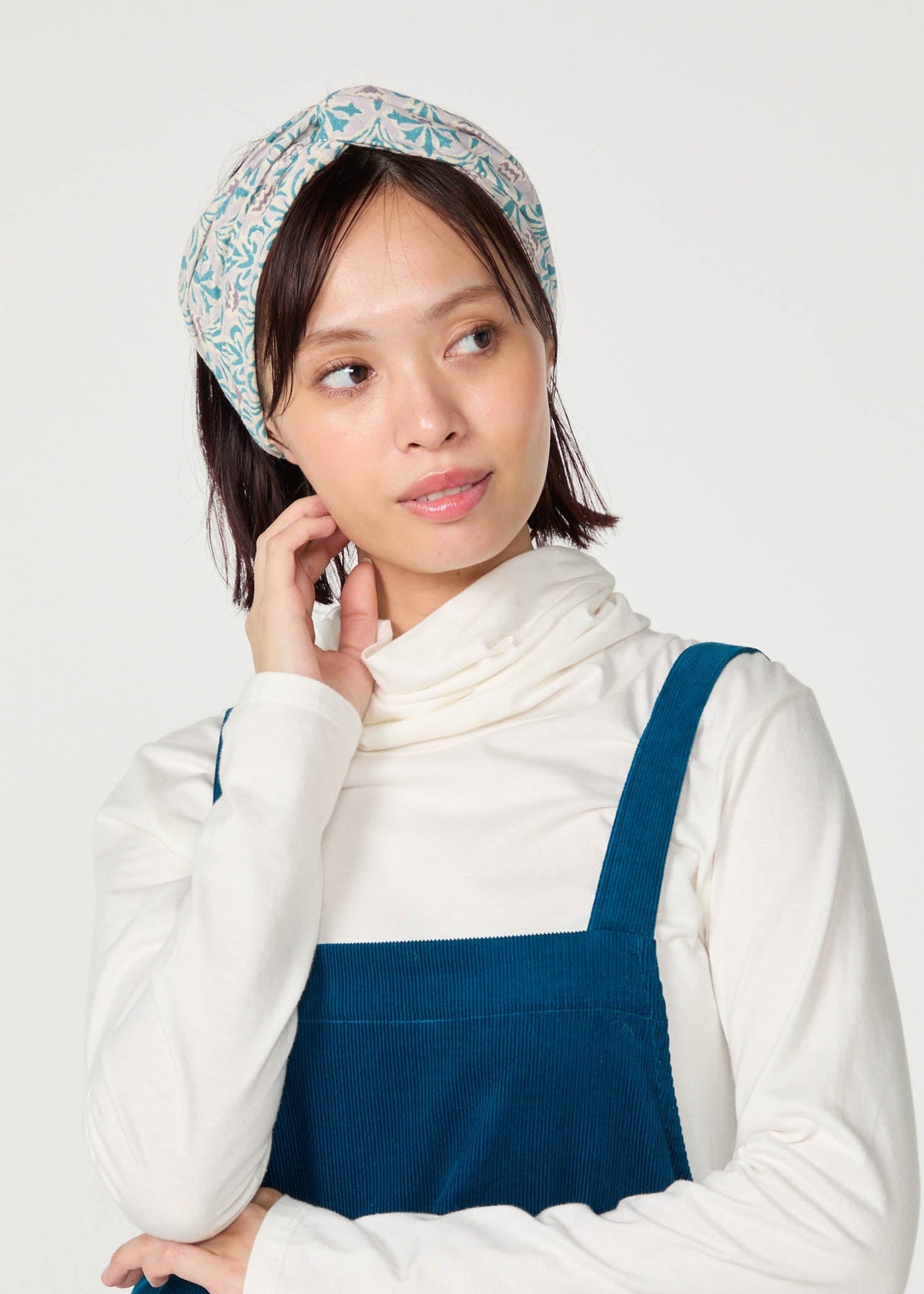 V&A ブロックプリント ヘアバンド・アザミ柄