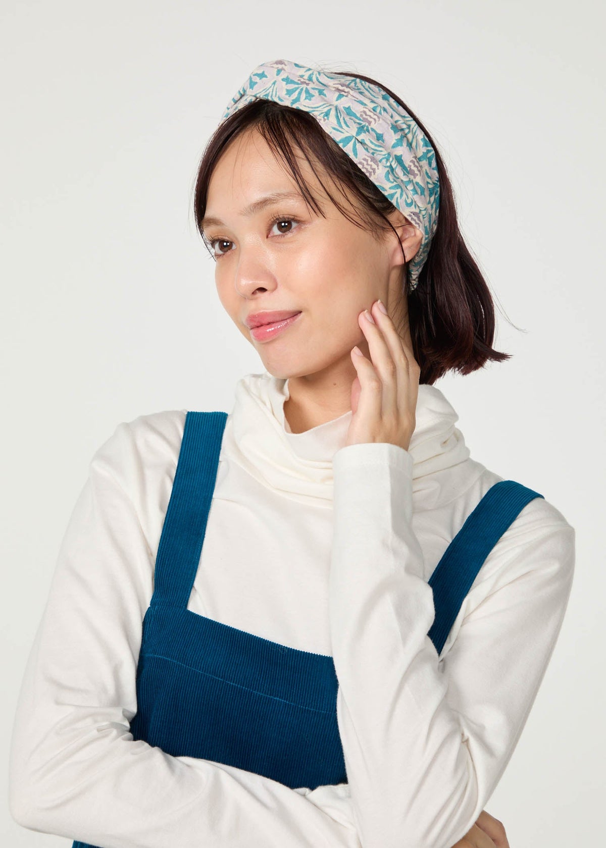 V&A ブロックプリント ヘアバンド・アザミ柄