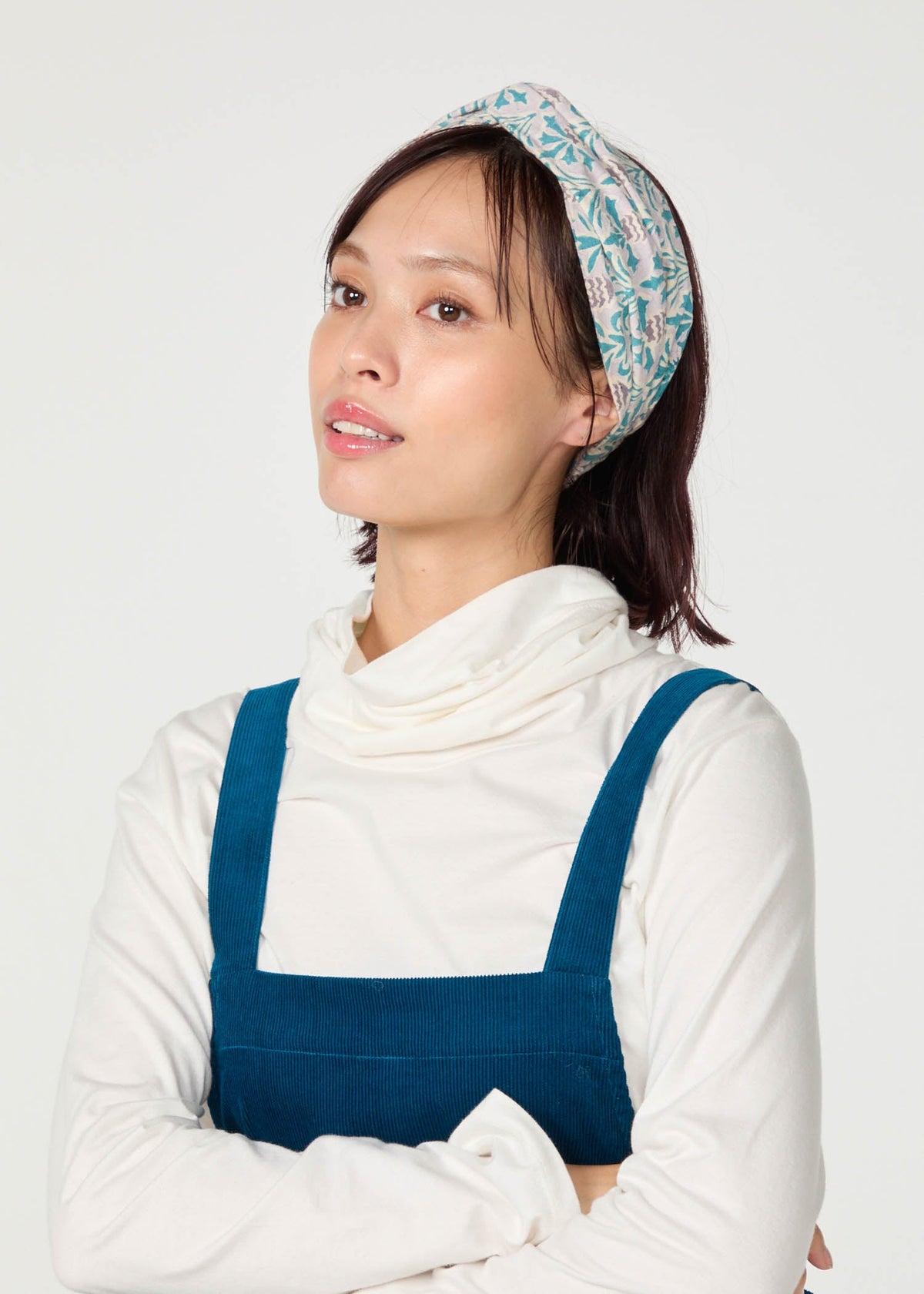 V&A ブロックプリント ヘアバンド・アザミ柄