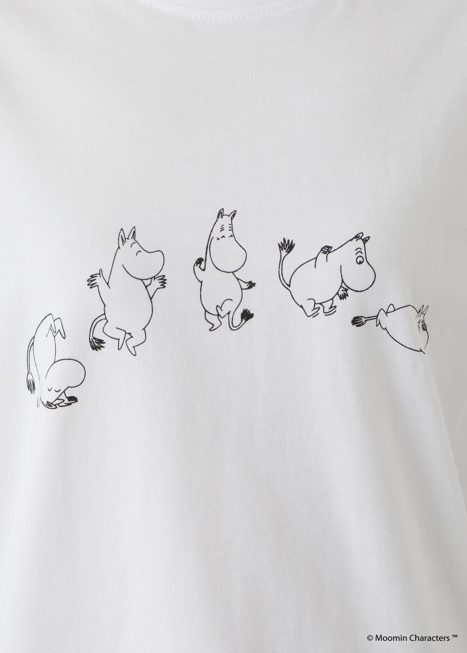 ムーミン オーガニックコットン ユニセックスロングスリーブＴシャツ・ダンスするムーミントロール