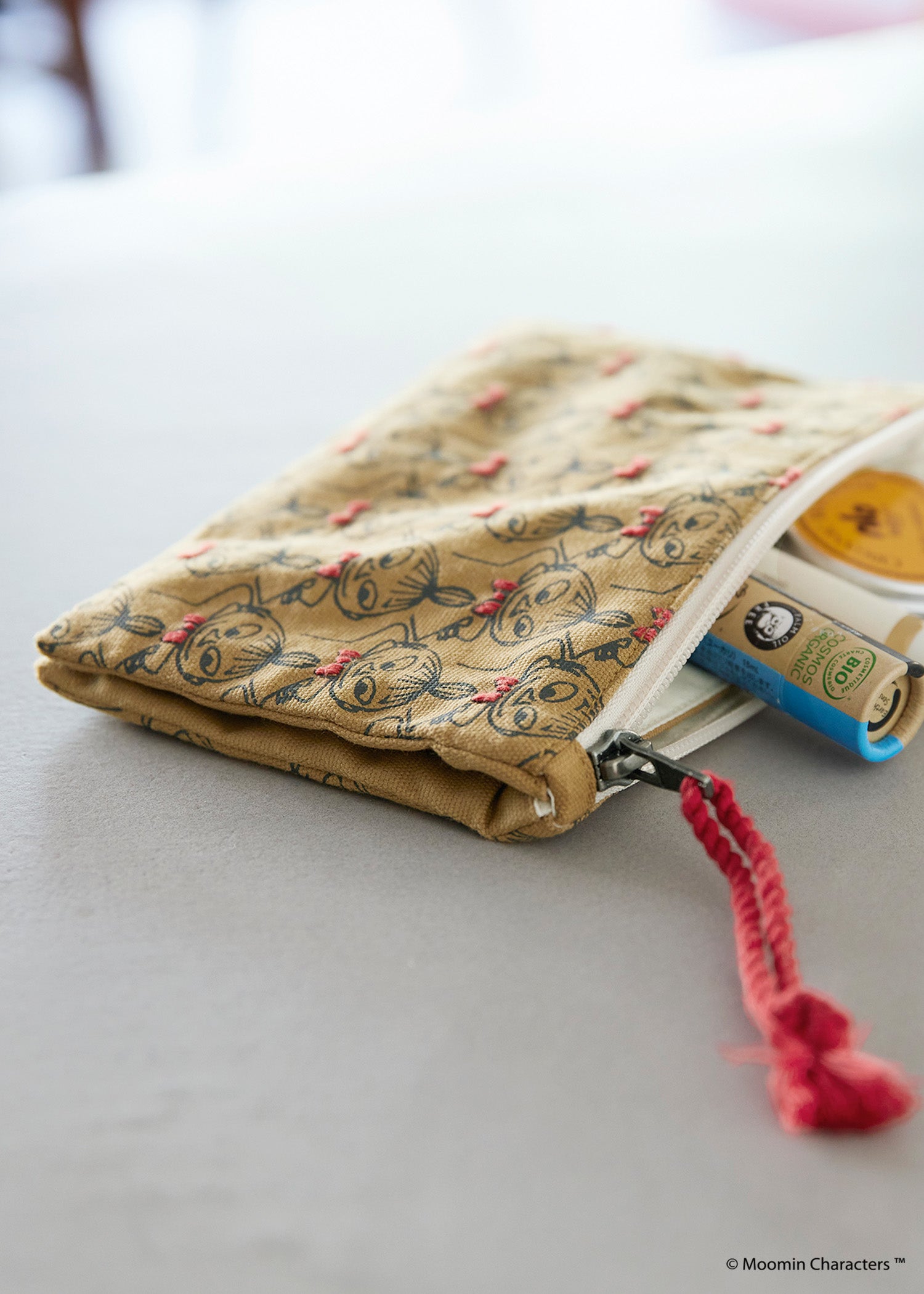 ムーミン プリント＆手刺繍ポーチ・リトルミイがいっぱい