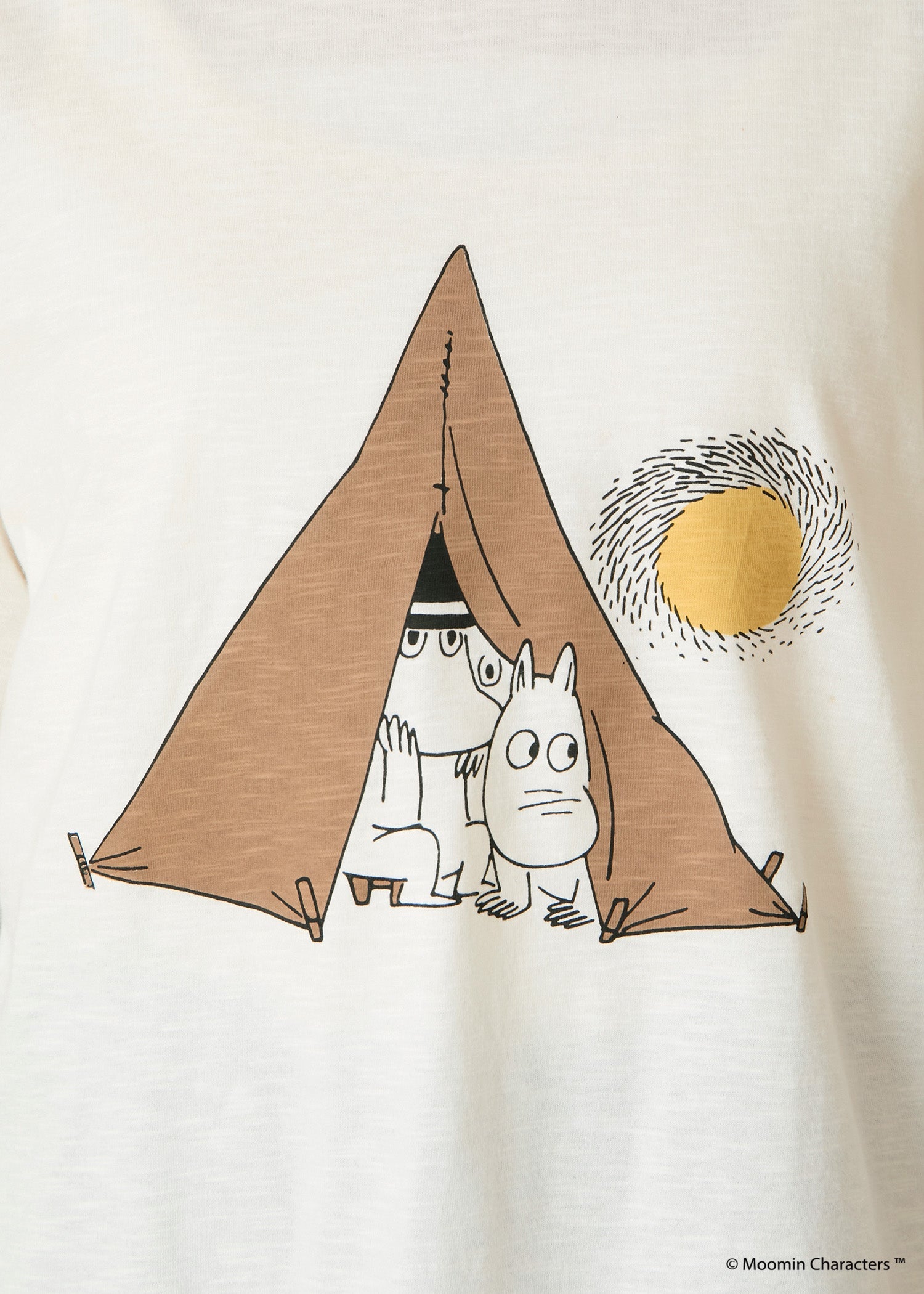 ムーミン オーガニックコットン ビッグＴシャツ・テントの中のムーミン一家