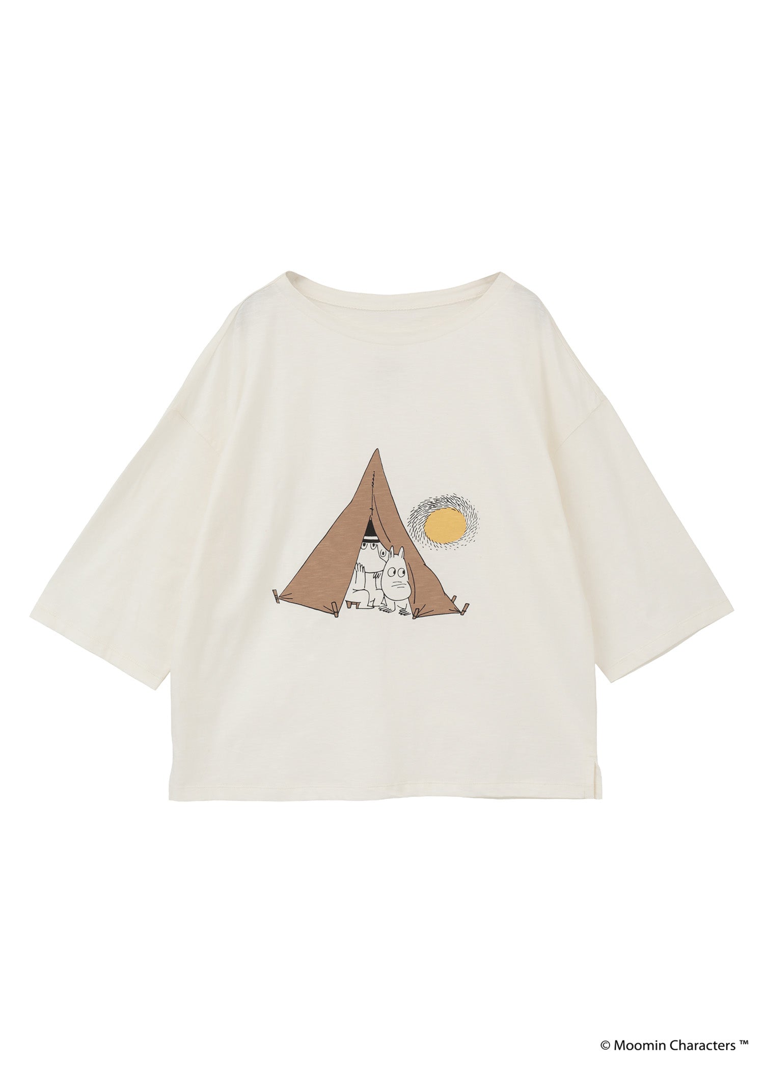 ムーミン オーガニックコットン ビッグＴシャツ・テントの中のムーミン一家