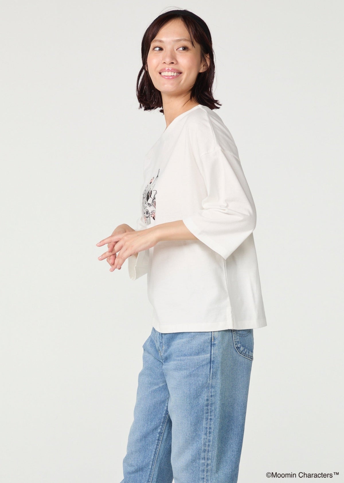 ムーミン オーガニックコットン ビッグＴシャツ・本を読むミムラねえさん