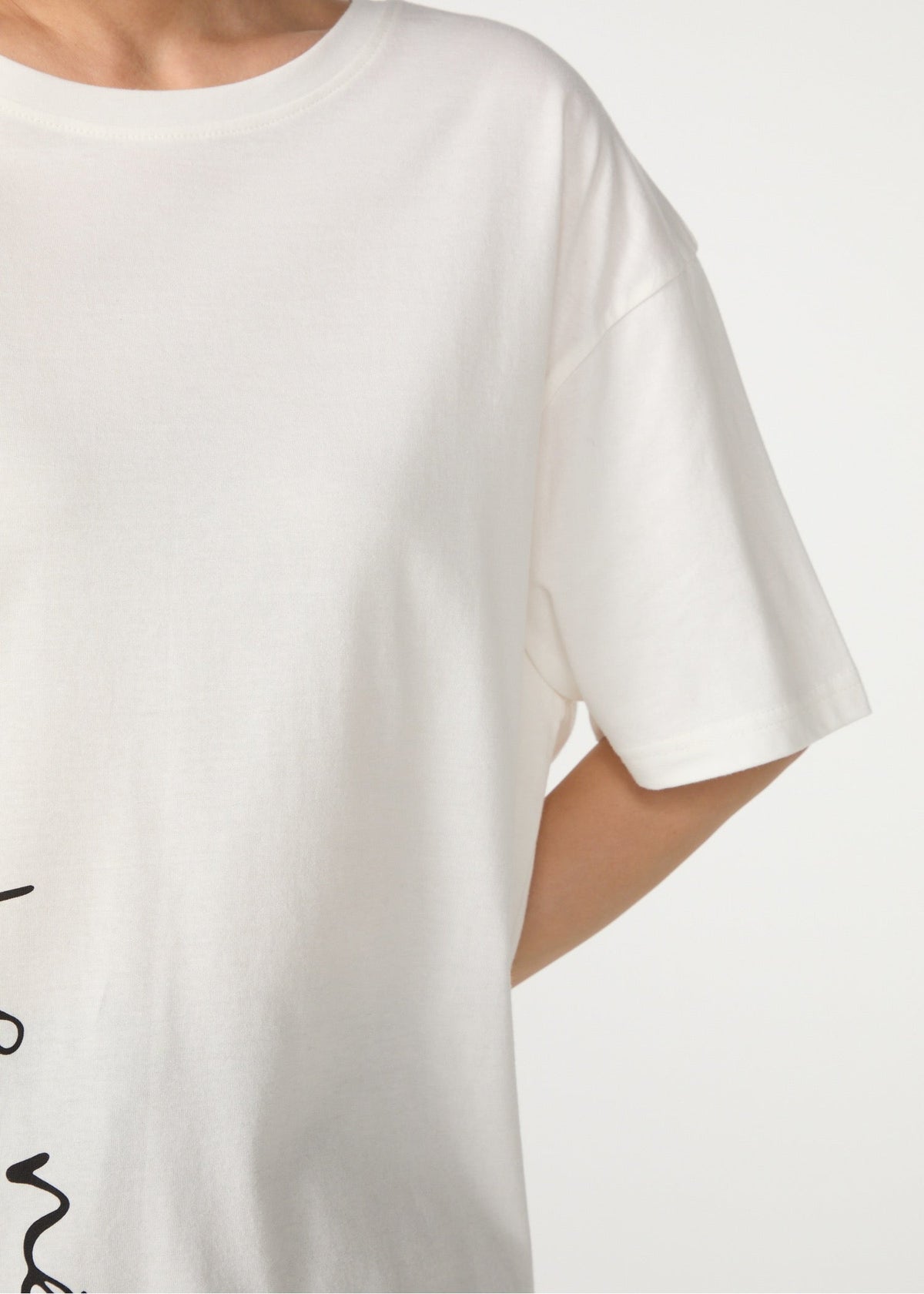 オーガニックコットン天竺 メッセージスリットTシャツ